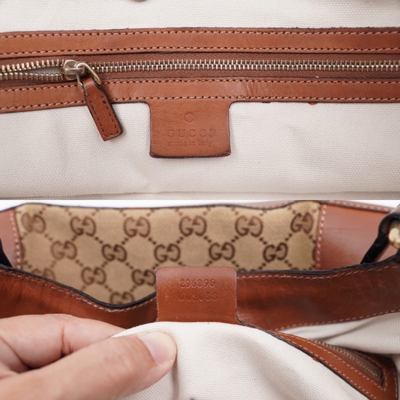 X32❤️Gucci GG Canvas and Leather Brick Lane Tote Gucci - Picture 14 of 15